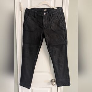 PAIGE Black Coated Mayslie Pants